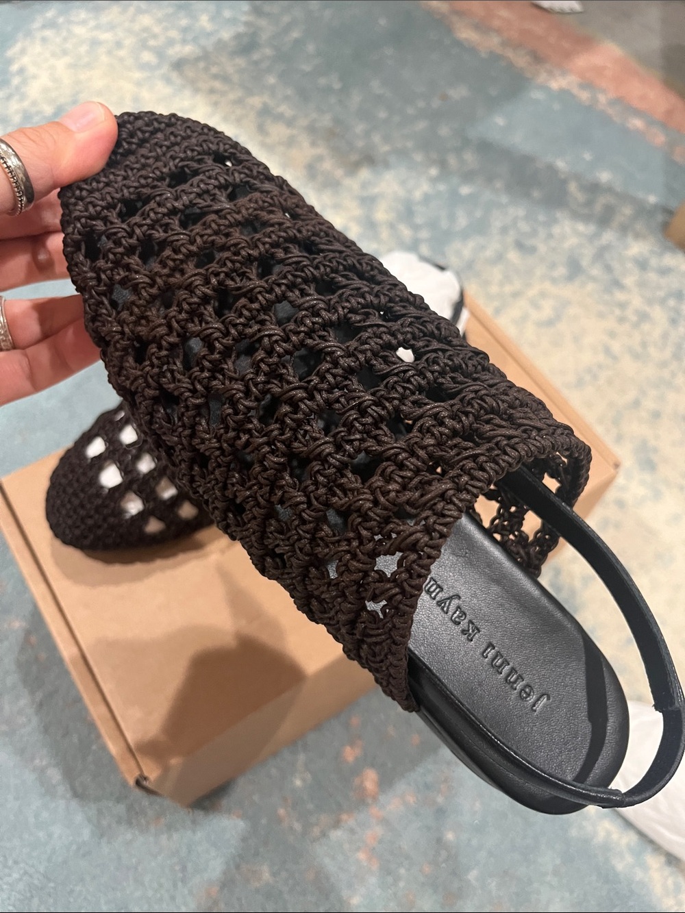 Jenni Kayne Crochet Jules Mule in Dark Brown - Women's Shoes - Picture 3 of 8